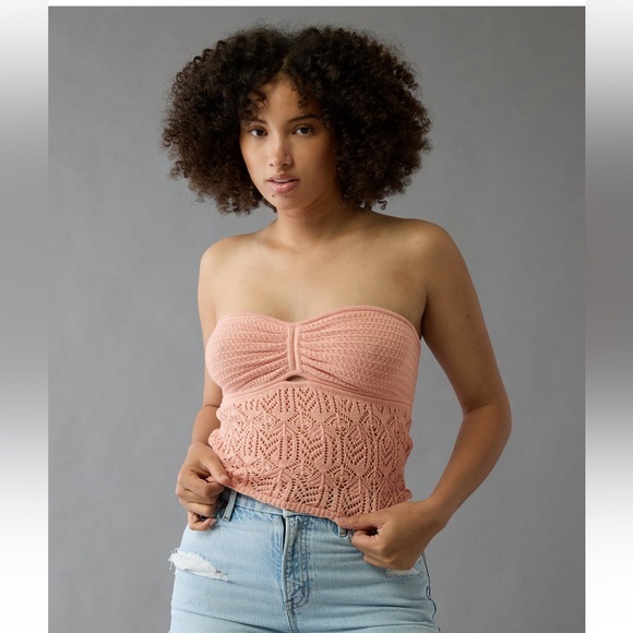 American Eagle Outfitters Tops - NWOT AE Cropped Crochet Tube Top